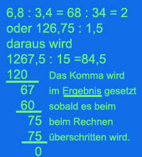 Kommaverschiebungsregel Division