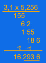 schriftlich Dezimalbrüche multiplizieren - Nachkommastellen abstreichen