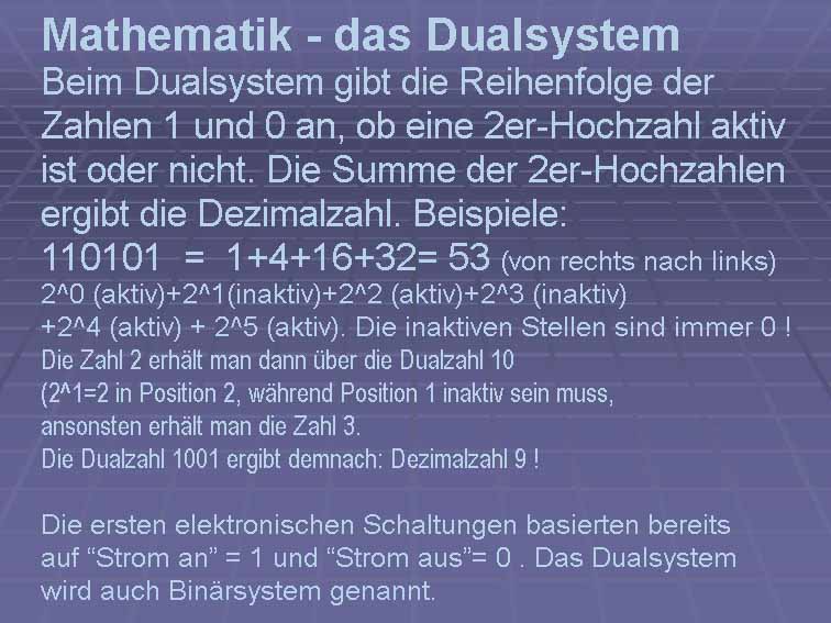 das dual- oder binärsystem